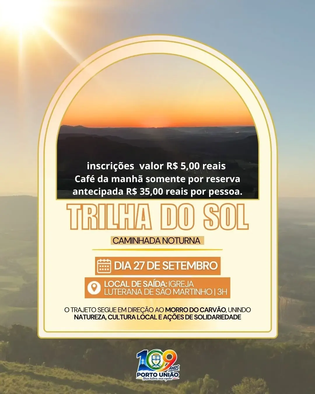Trilha do Sol reúne natureza, aventura e solidariedade em caminhada noturna