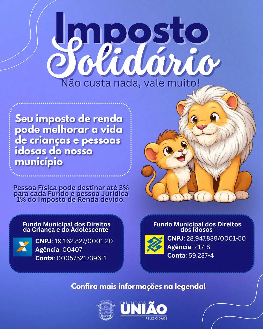 Imposto Solidário incentiva destinação do IR para fundos sociais em União da Vitória