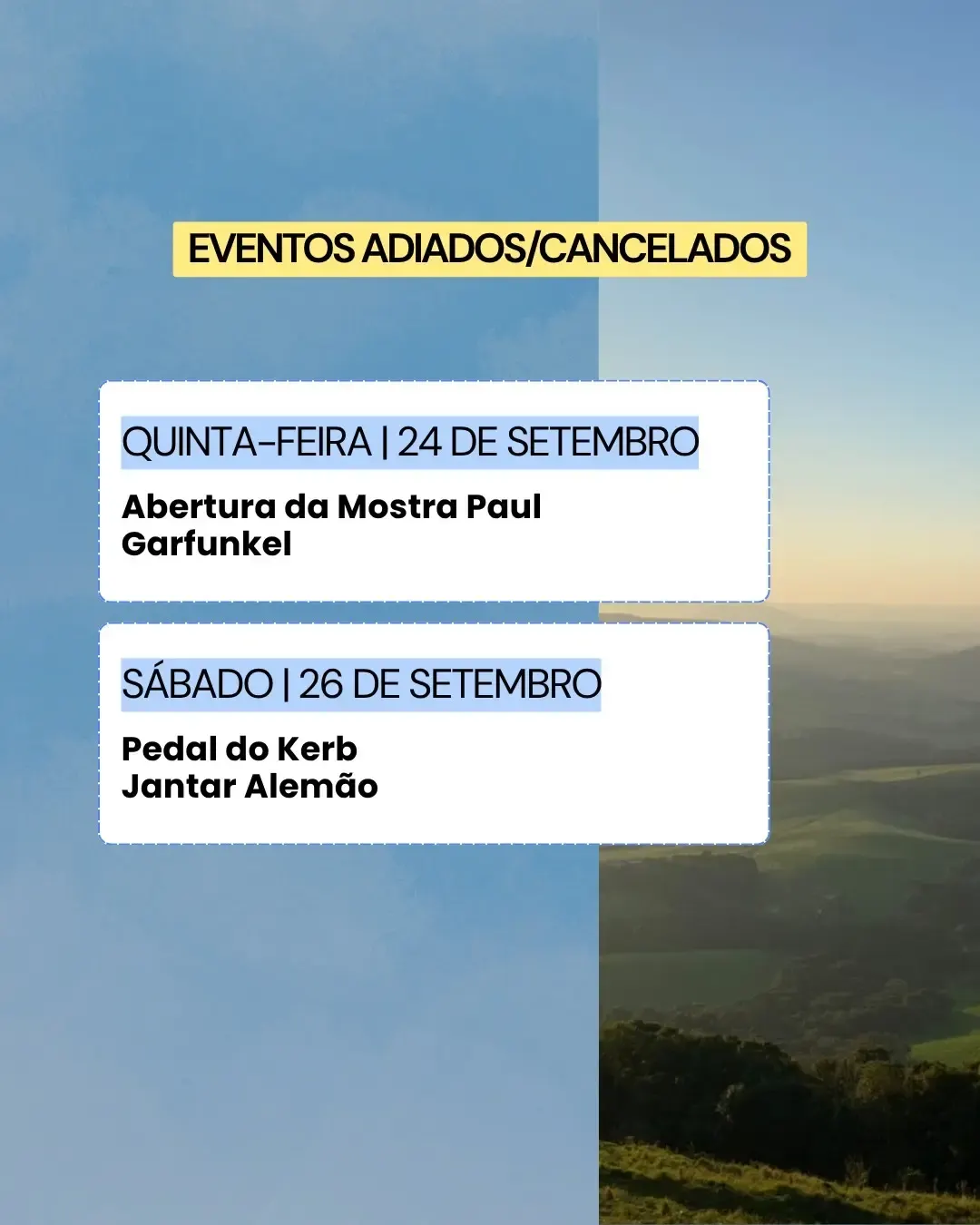 Condições climáticas alteram programação de eventos em Porto União 