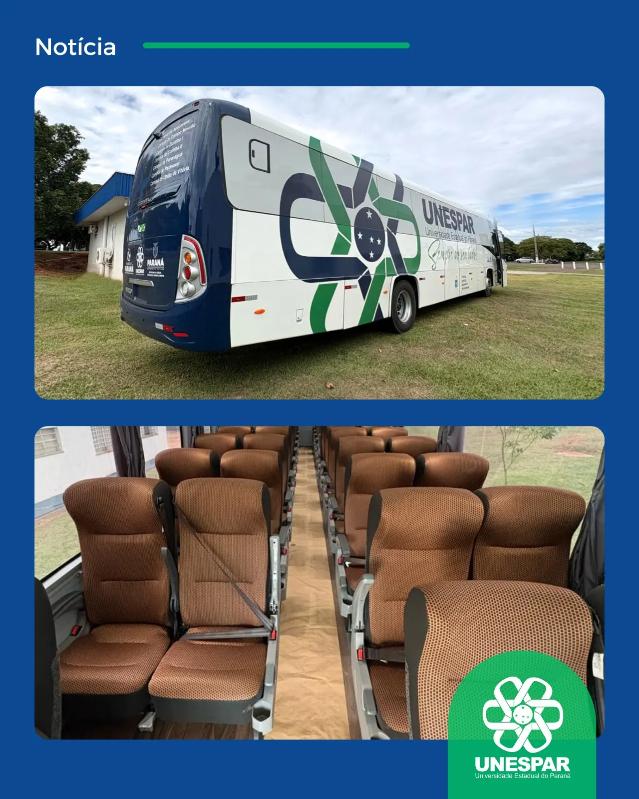Unespar amplia infraestrutura com aquisição de ônibus para atividades acadêmicas