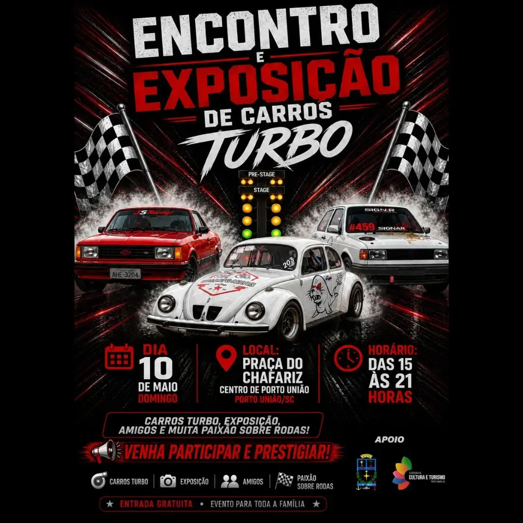 Porto União Recebe Encontro e Exposição de Carros Turbo Neste Domingo 