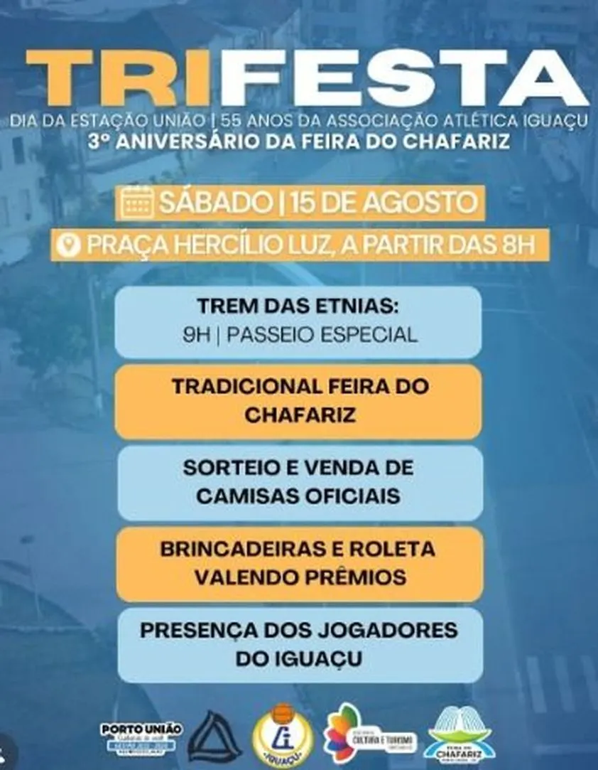 Porto União recebe a Trifesta neste sábado com programação especial 