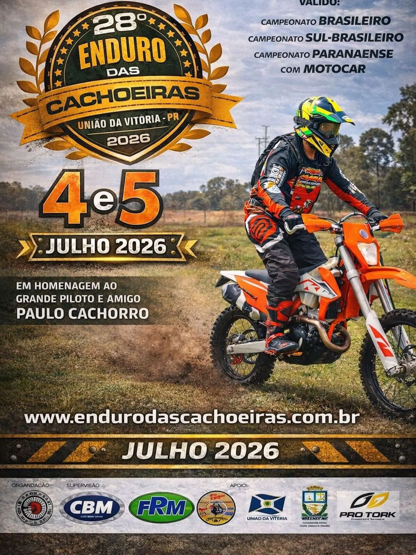 28º Enduro das Cachoeiras será realizado em julho em União da Vitória