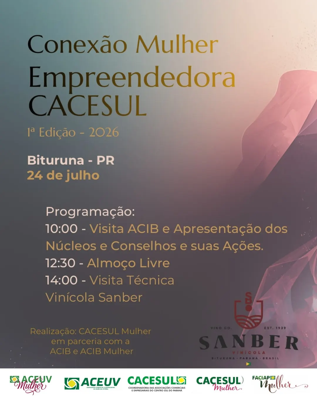 ACEUV Mulher convida associadas para a 1ª edição do Conexão Mulher Empreendedora CACESUL 
