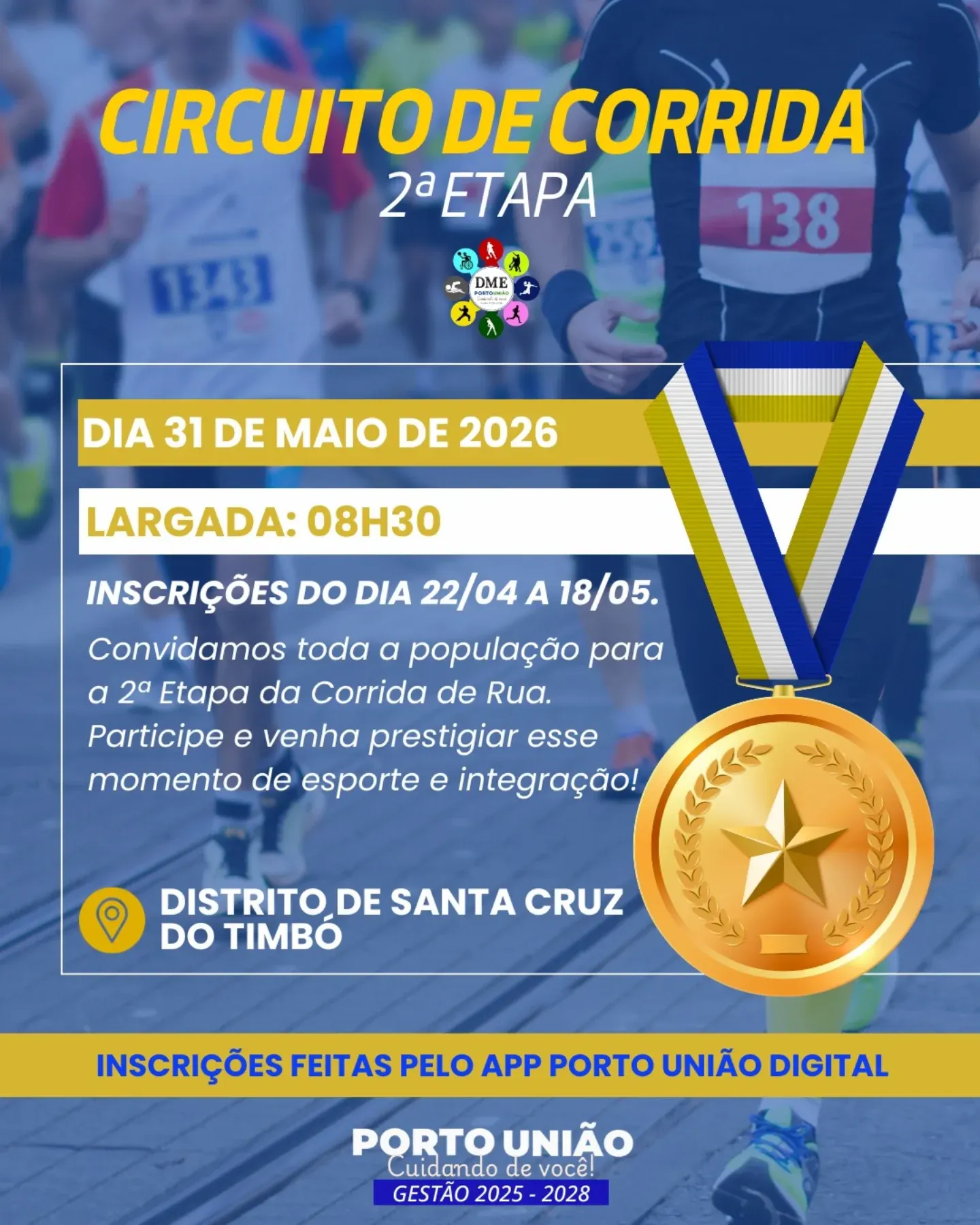 2ª etapa do Circuito de Corrida de Porto União já tem data marcada