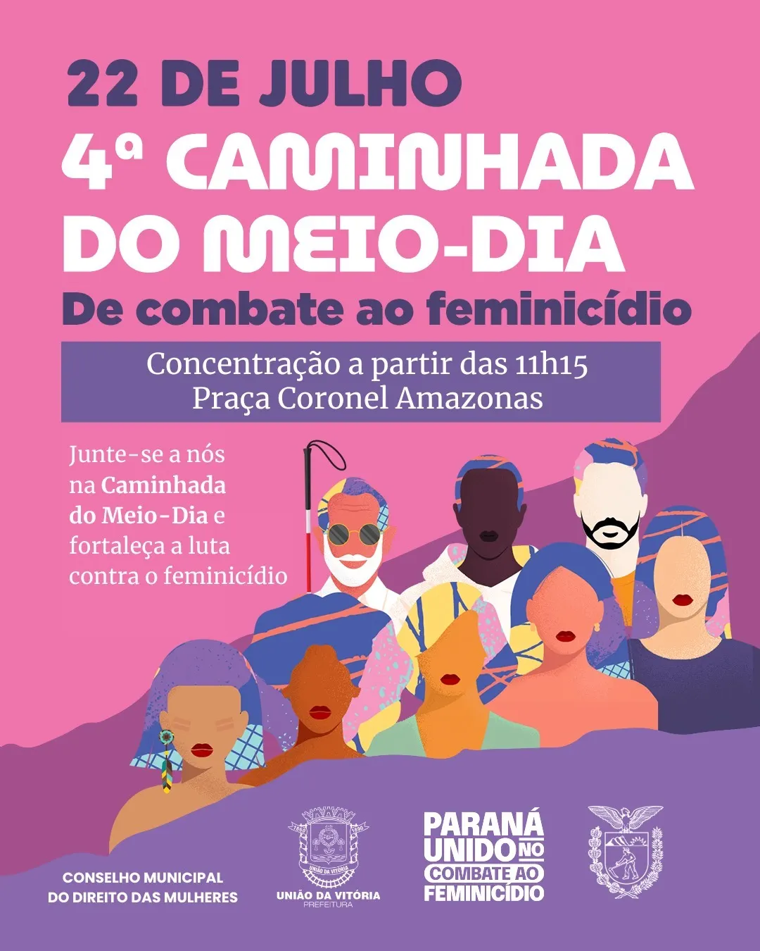União da Vitória realiza caminhada de conscientização pelo combate ao feminicídio 
