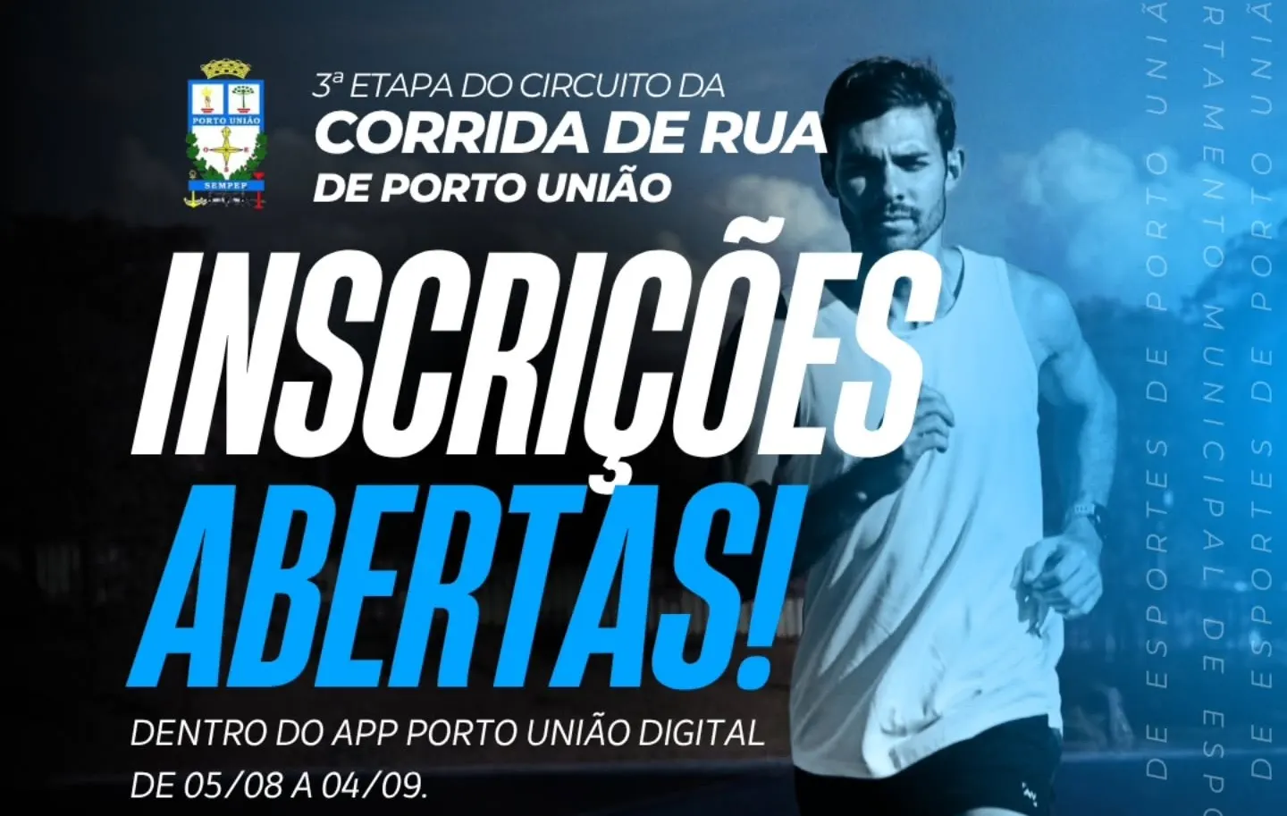 Porto União realiza 3ª etapa do Circuito de Corrida de Rua em setembro 