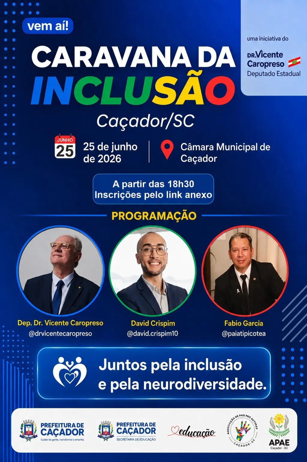 Caravana da Inclusão chega a Caçador com debates sobre neurodiversidade e inclusão social 