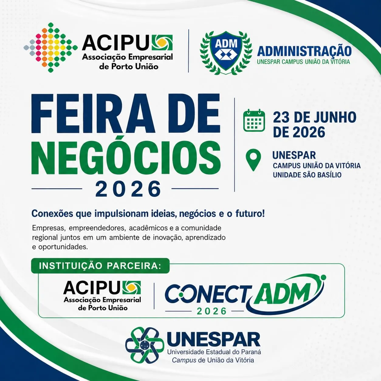 Parceria que conecta futuro, negócios e inovação: ACIPU confirma apoio à Feira de Negócios 2026 da UNESPAR