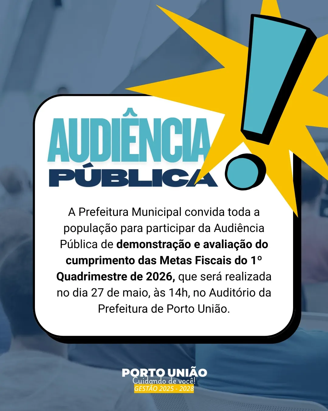 Prefeitura de Porto União realizará Audiência Pública das Metas Fiscais