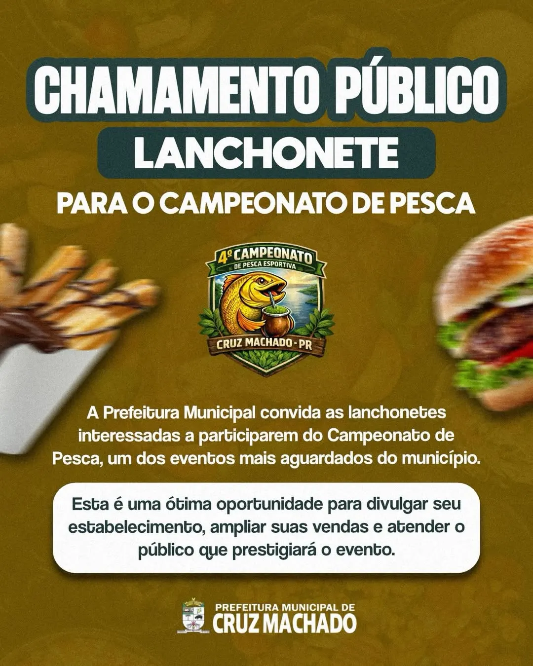 Prefeitura abre credenciamento para praça de alimentação do Campeonato de Pesca