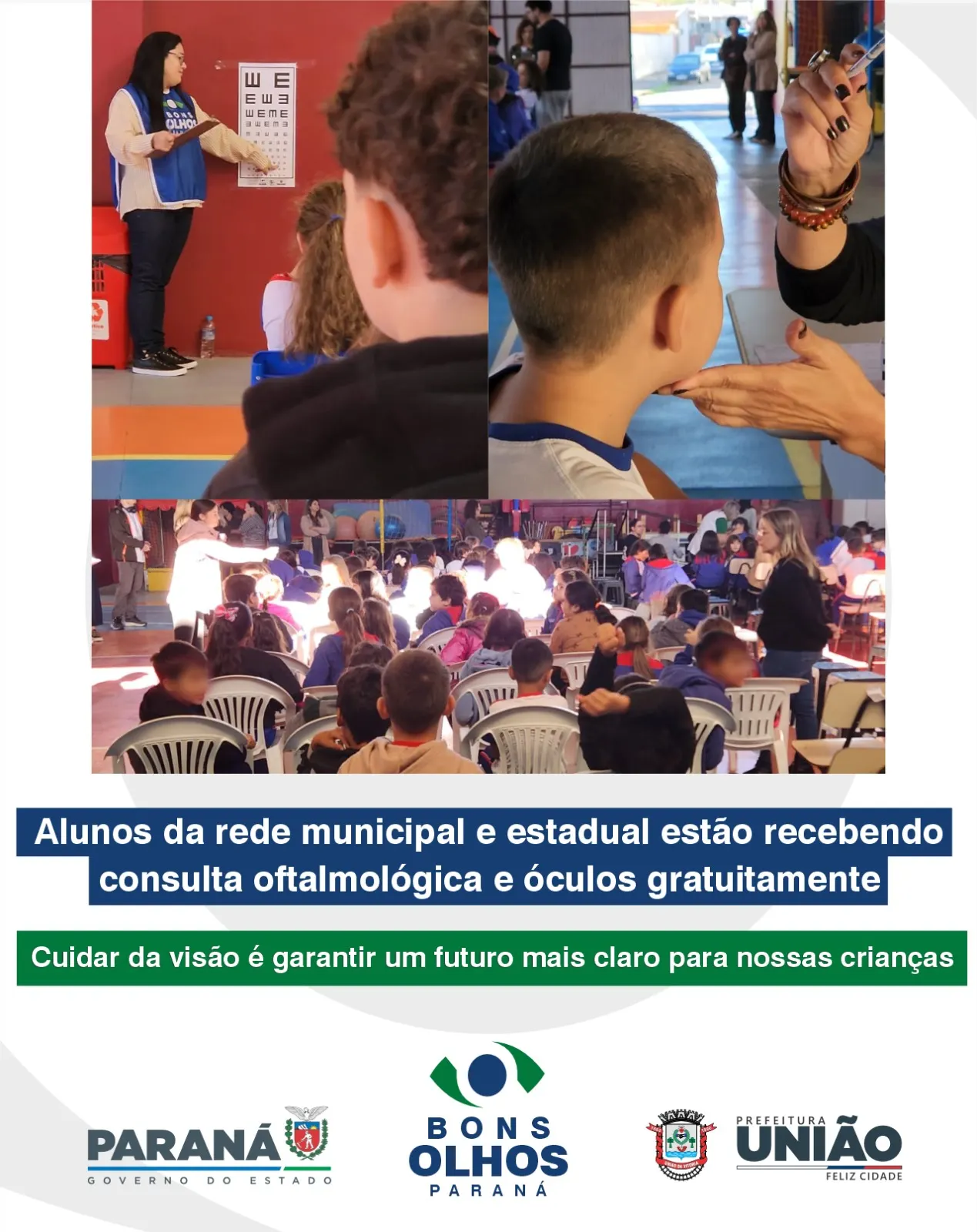 Mais de 10 mil alunos serão beneficiados com programa de saúde visual em União da Vitória
