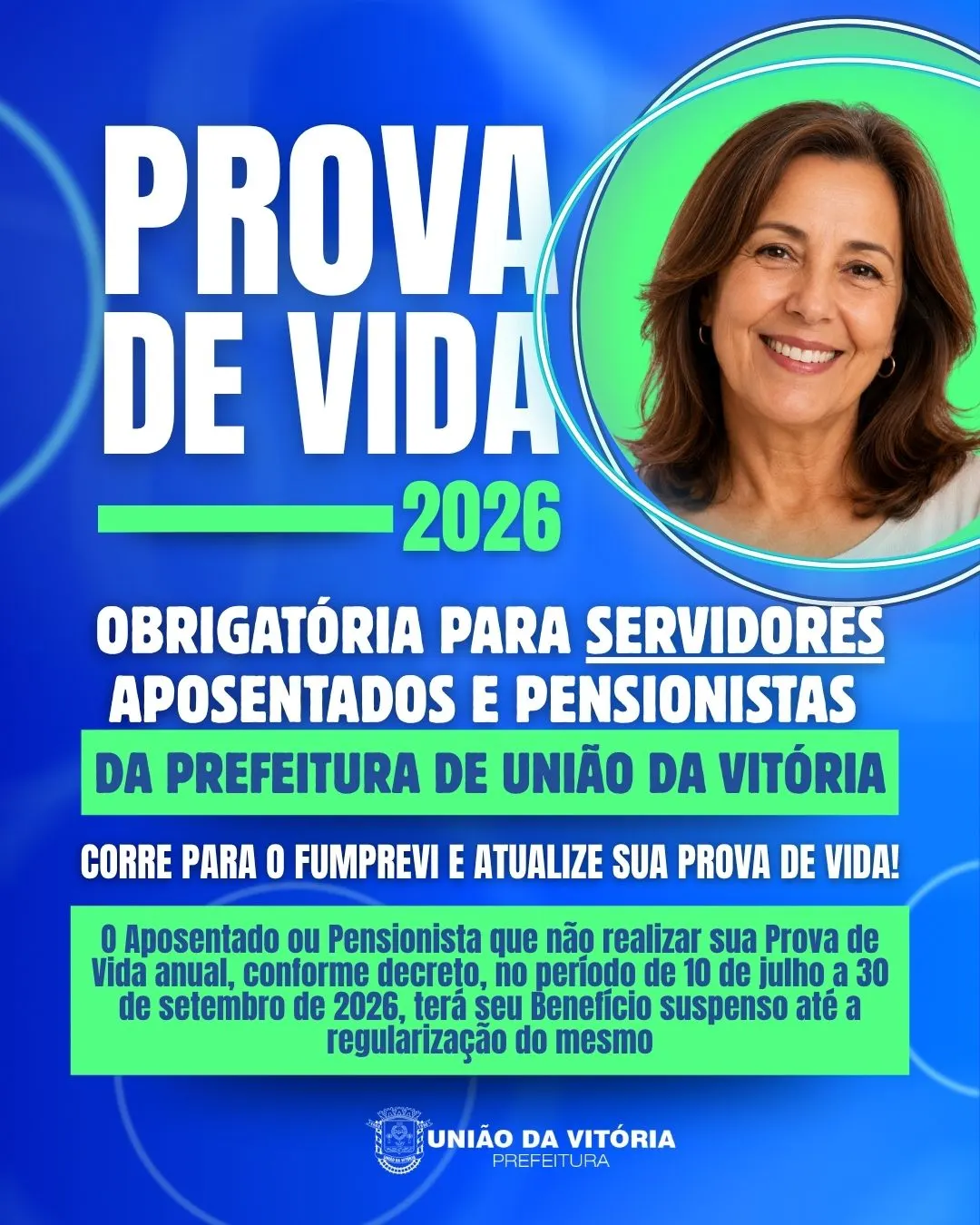 Aposentados e pensionistas de União da Vitória devem realizar prova de vida até setembro