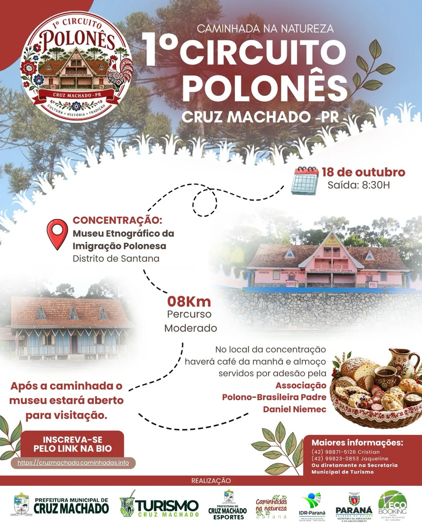Inscrições abertas para o 1º Circuito Polonês – Caminhada na Natureza em Cruz Machado 