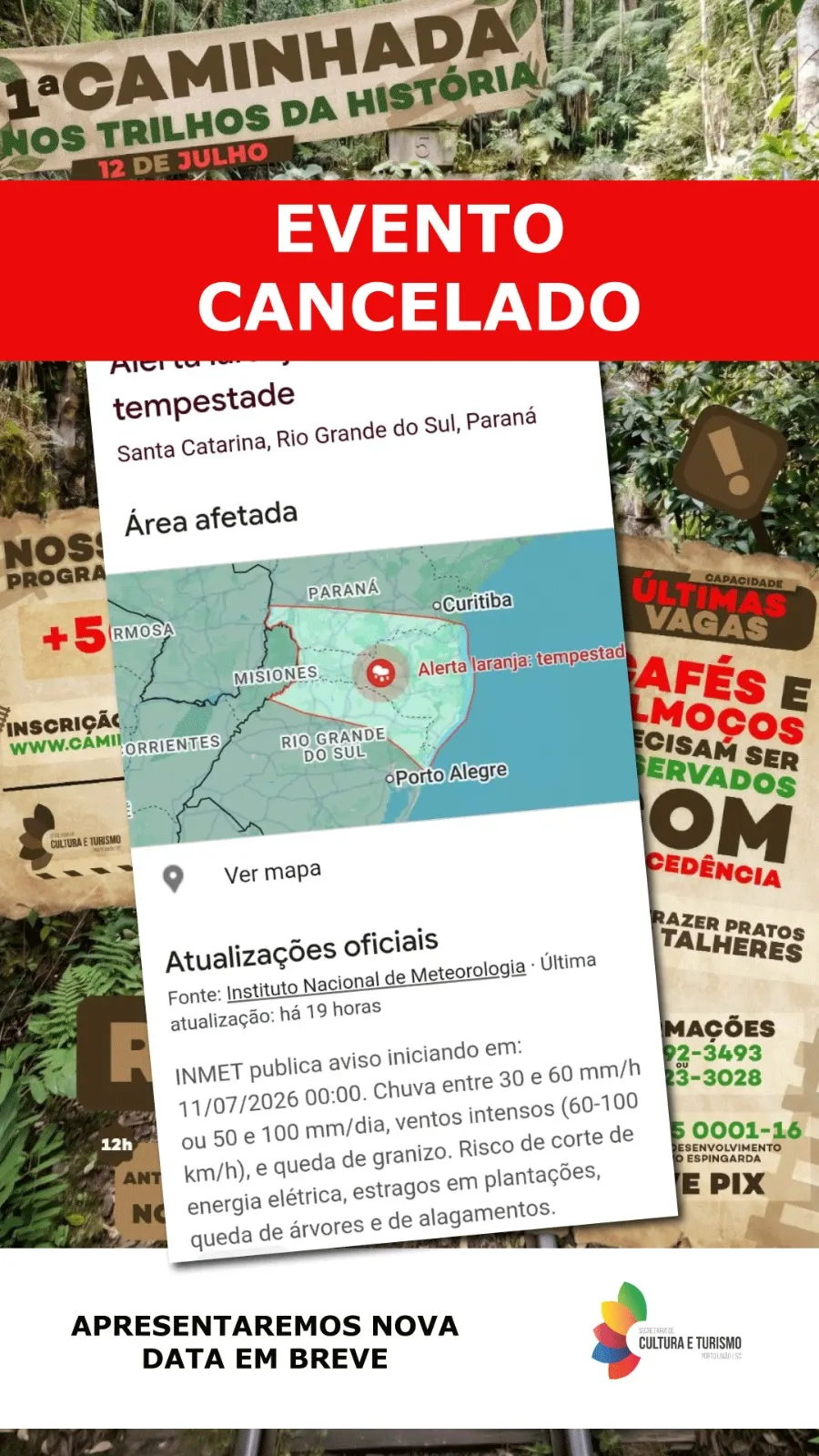 Nova Data: Caminhada Histórica é Adiada Devido ao Mau Tempo