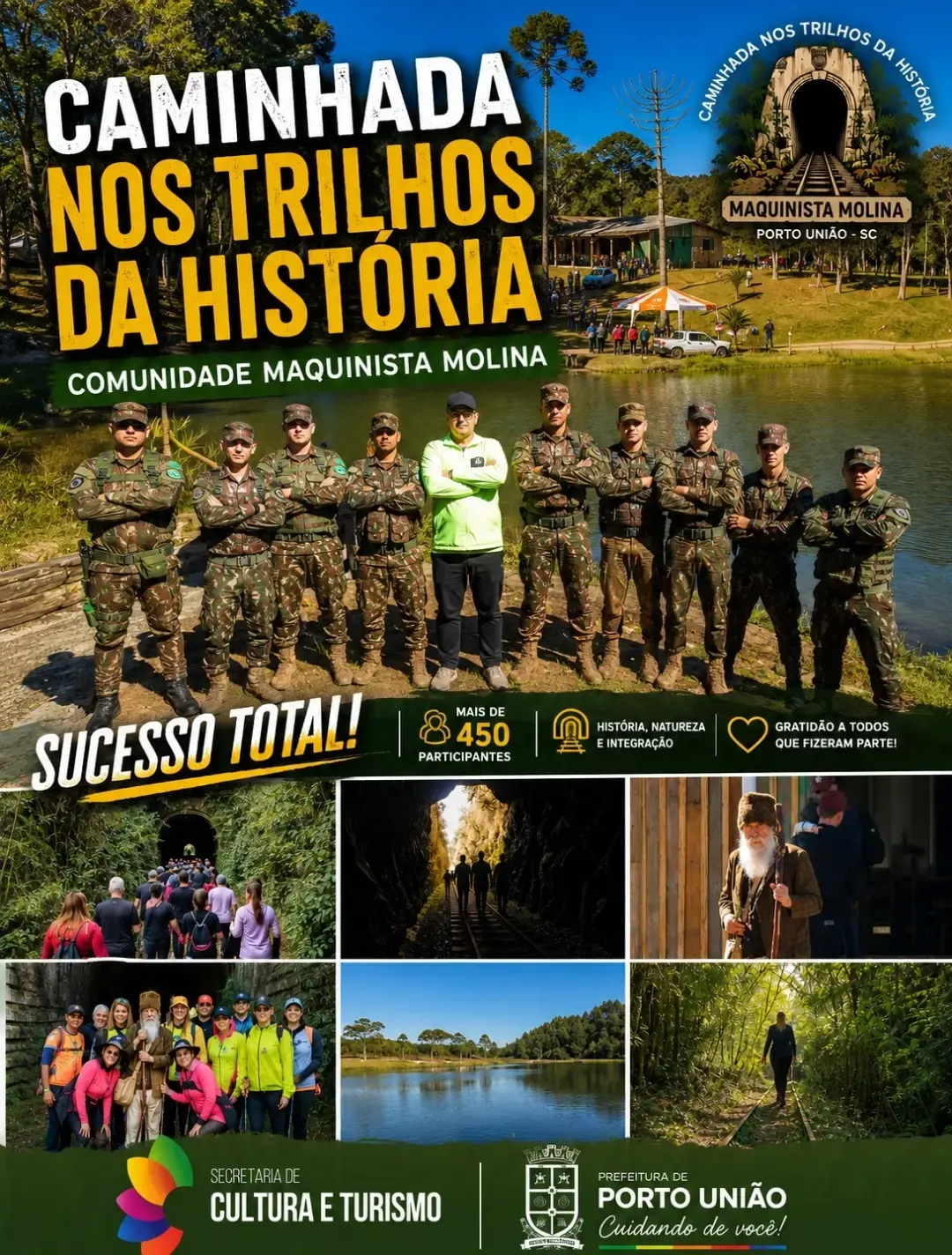 Caminhada Nos Trilhos da História reúne mais de 450 participantes em Porto União