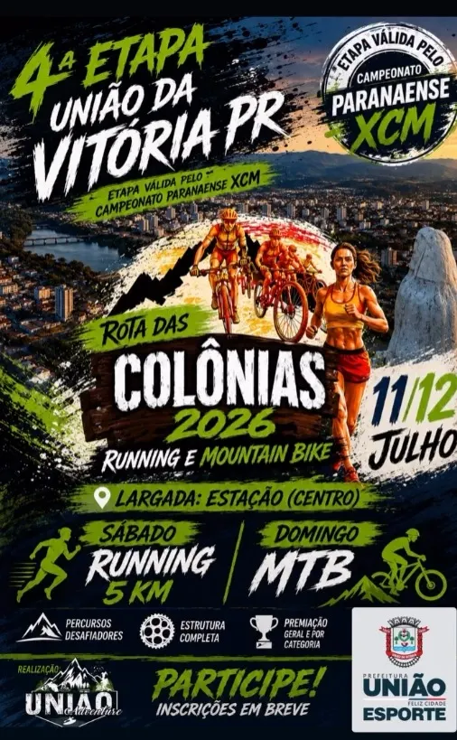 União da Vitória recebe etapa do Campeonato Paranaense de XCM em julho 
