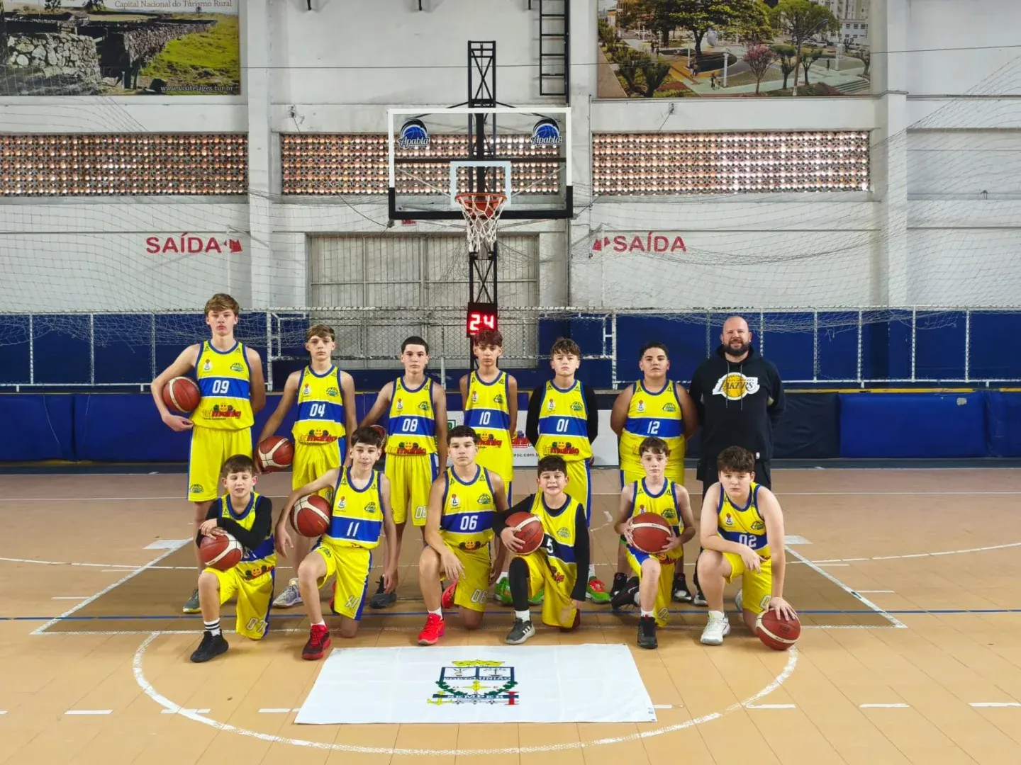 Basquete Sub-13 de Porto União estreia com duas vitórias na Liga Serrana 