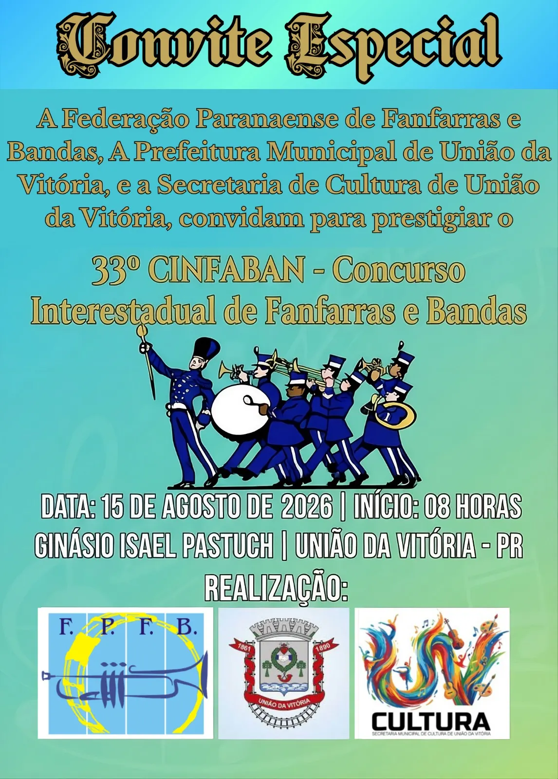 União da Vitória recebe 33º CINFABAN neste sábado