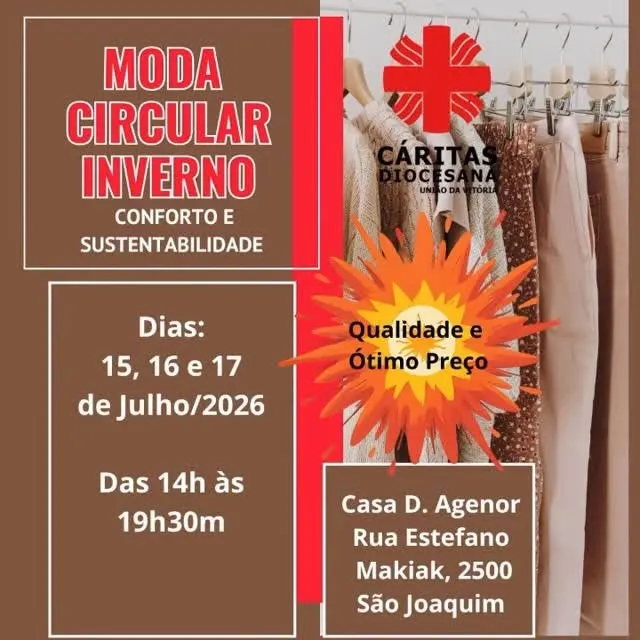 Moda Circular de Inverno da Cáritas começa nesta terça-feira em União da Vitória 