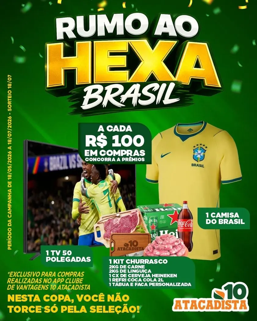 Bahniuk e 10 Atacadista lançam campanha “Rumo ao Hexa Brasil” 