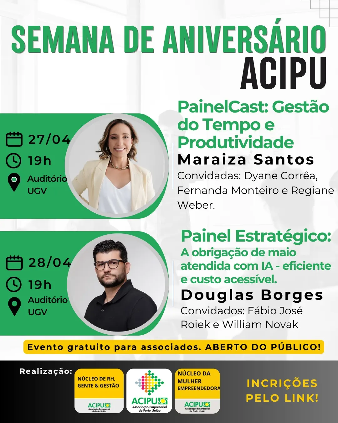 ACIPU celebra 53 anos com programação especial e painéis abertos ao público