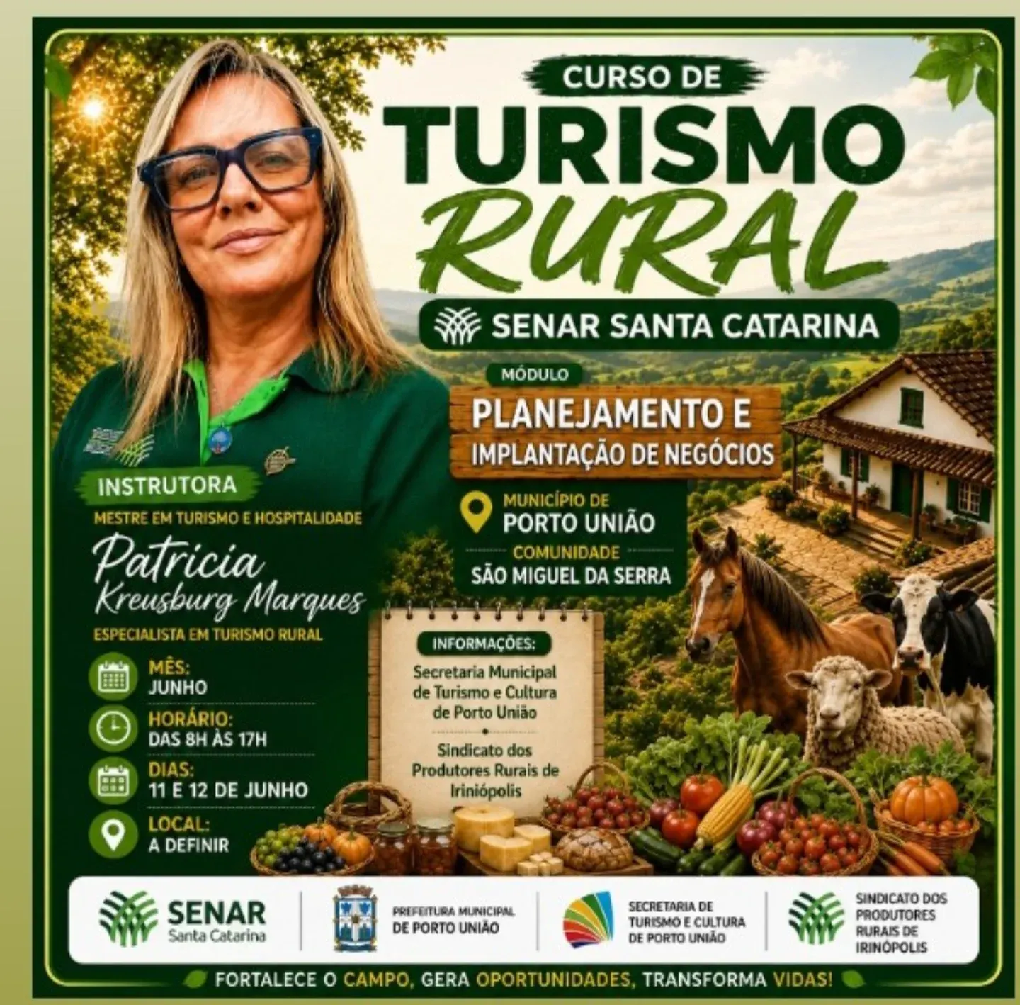 Curso de Turismo Rural abre inscrições em Porto União 