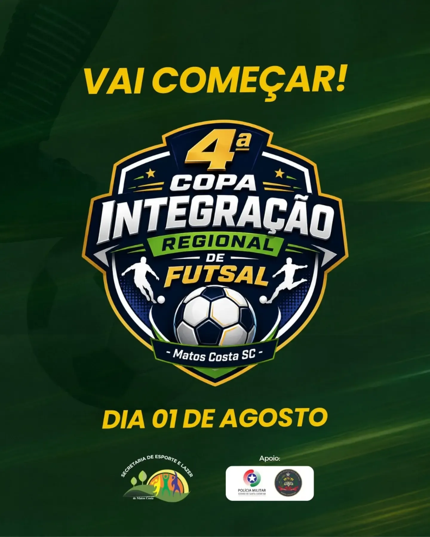 4ª Copa Integração Regional de Futsal de Matos Costa começa neste sábado com rodada de abertura 