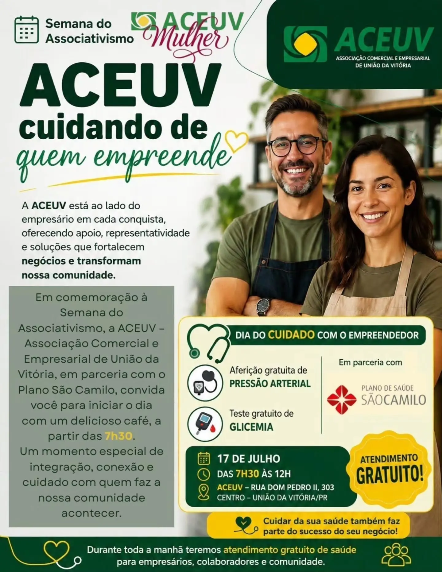 ACEUV promove manhã de saúde e integração na Semana do Associativismo 