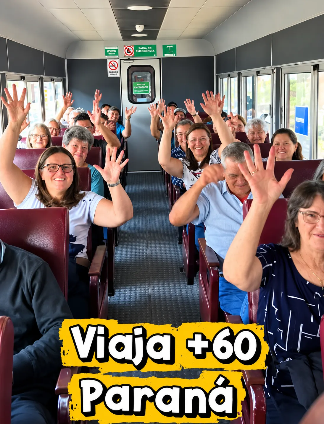 Idosos de Paula Freitas vivem experiência especial em passeio de trem 