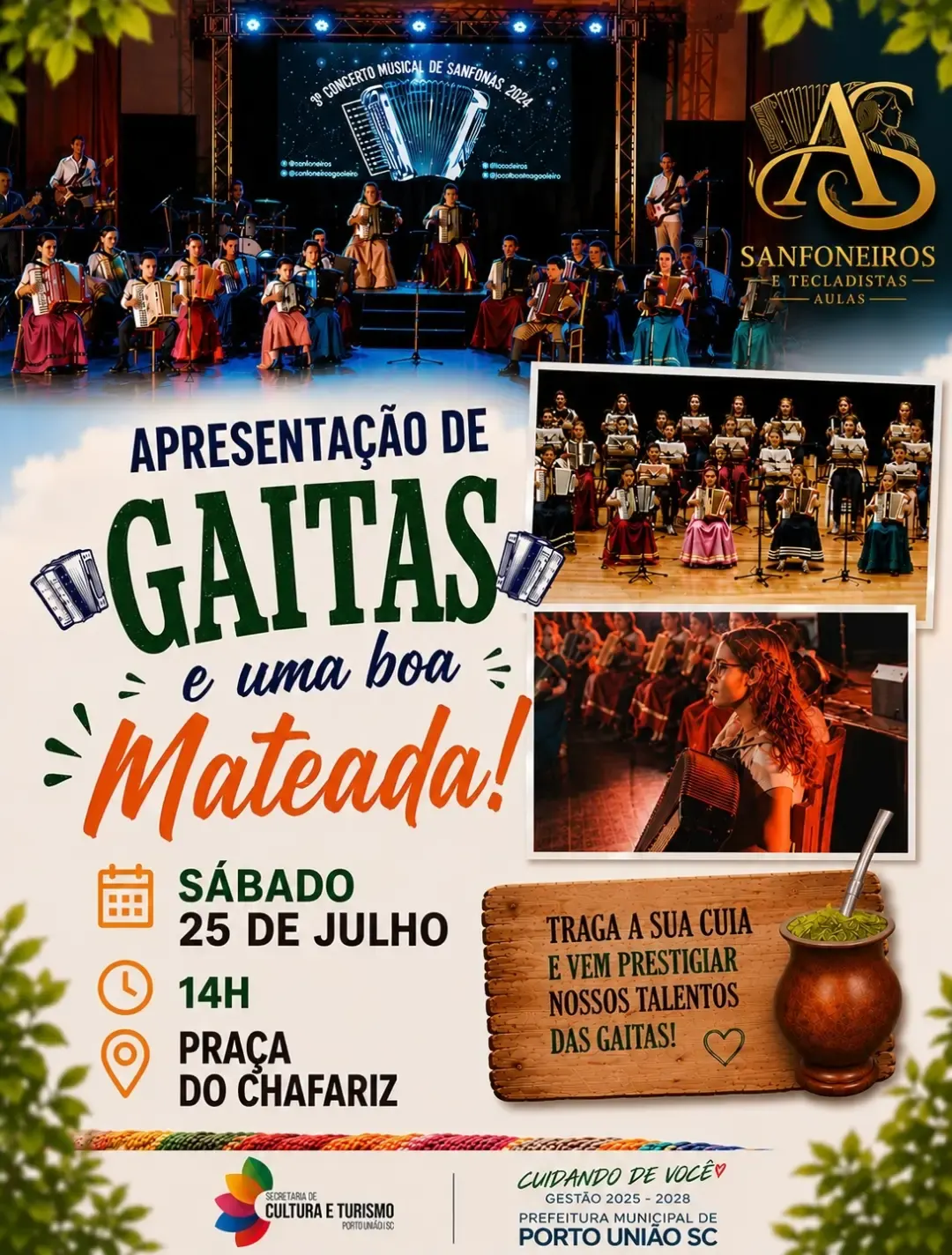 Feira do Chafariz terá edição especial e apresentação de gaitas neste sábado em Porto União 